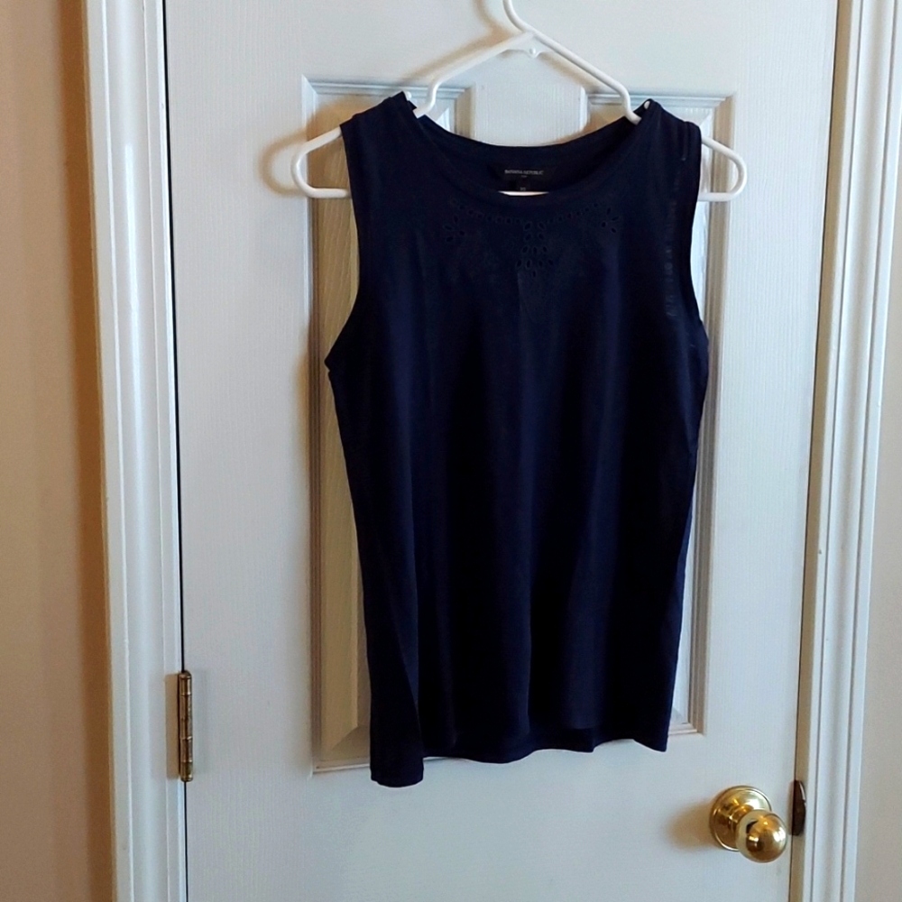 BANANA REPUBLIC Cotton Modal Sleeveless Navy Blue Tank Top - Size XS - EUC